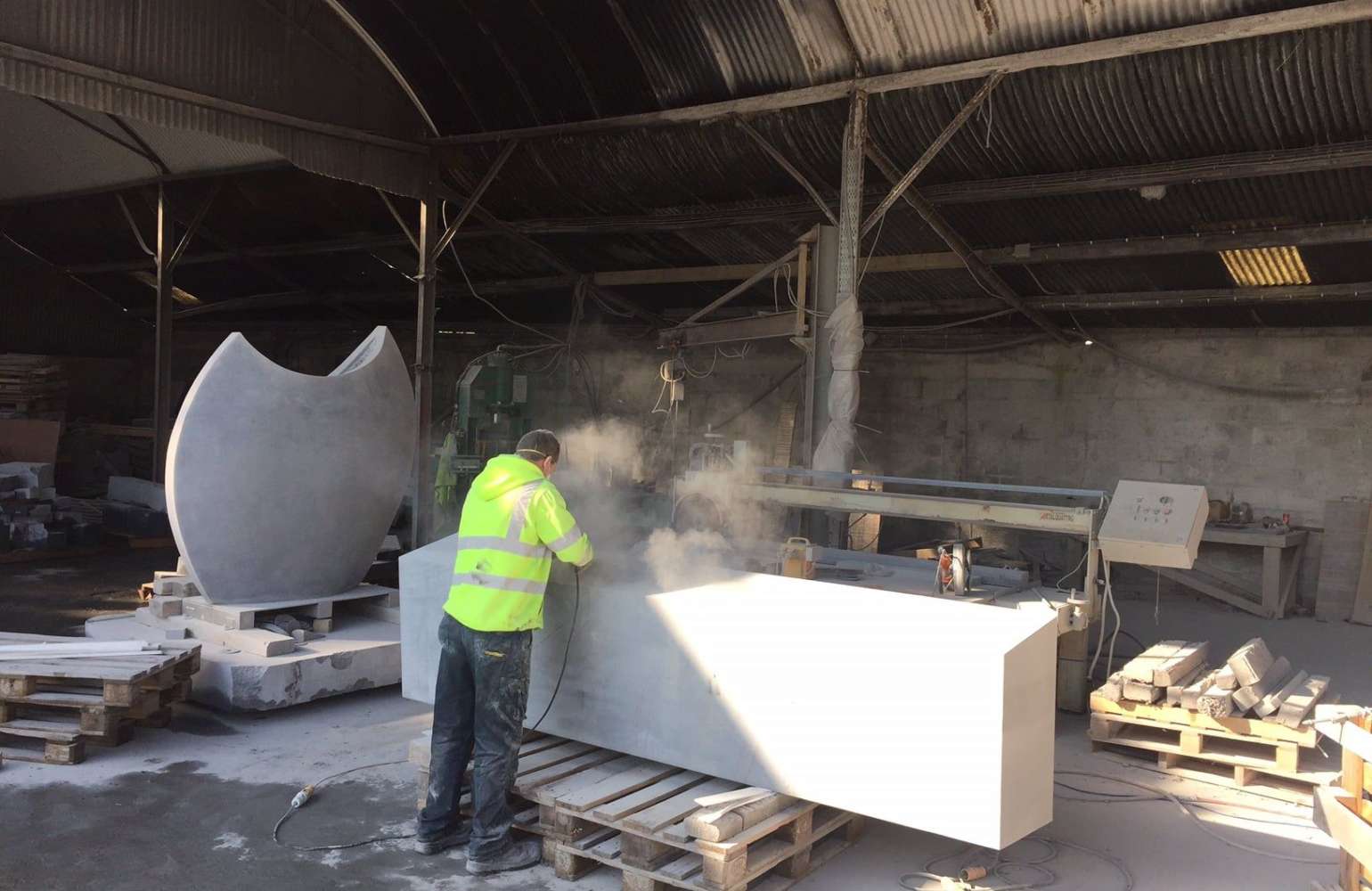 McKeon Stone Makes Solid Limestone Seats for Facebook in Clonee